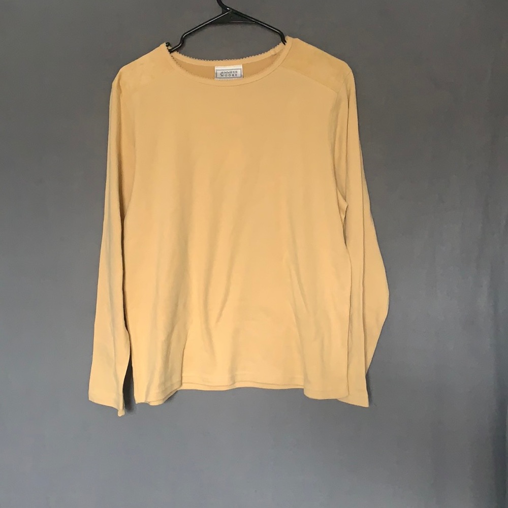 Jennifer Moore yellow longsleeve multi texture top